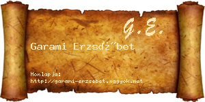 Garami Erzsébet névjegykártya