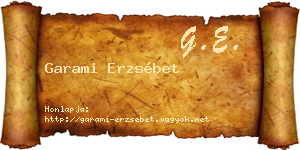 Garami Erzsébet névjegykártya